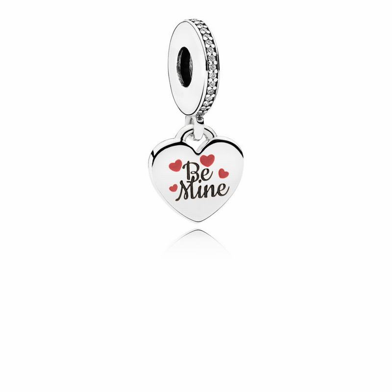 Pandora Be Mine Dangle Charm - Sterling Silver/Cubic Zirconia/Enamel - Canada | AG4726QA